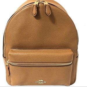 Coach Pebbled Leather Medium Backpack